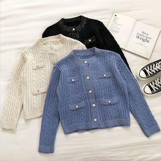 Plain Crewneck Single-breasted Long-sleeve Sweater