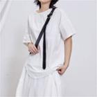 Button Back Ruched Short-sleeve Tee
