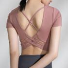 Short-sleeve Cross-back Sports T-shirt