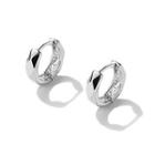 3 Pair Set: Alloy Hoop Earring (various Designs) 3 Pairs - Silver - One Size