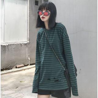 Loose-fit Cutout Striped T-shirt