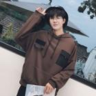 Long Sleeve Loose-fit Pocket Hooded Pullover