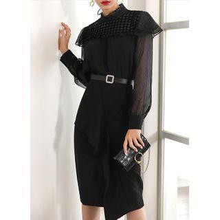 Ruffle-detail Midi H-line Skirt