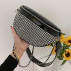 Chain Rhinestone Crossbody Bag Diamond - Black - One Size