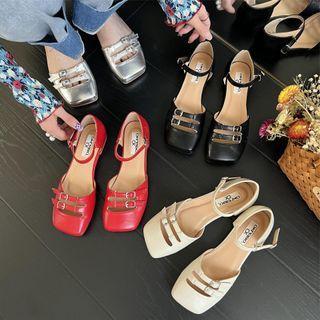 Buckled Cutout Sandals