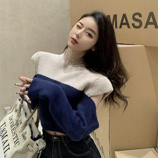 Cutout Two-tone Sweater