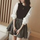 Long-sleeve Blouse / A-line Skirt / Set