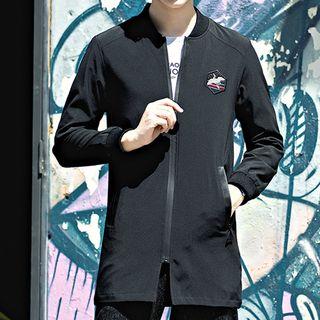 Embroidered Applique Zip Coat