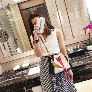 Set Of 2: Color Block Bucket Bag + Zip Bag
