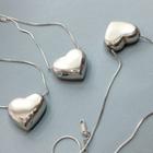 Heart Pendant Titanium Steel Necklace Silver - One Size