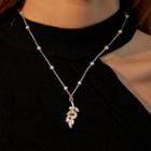 Faux Pearl Grape Necklace 01kc-dz-231 - Gold - One Size
