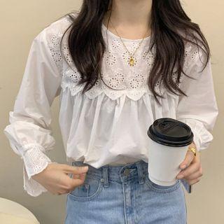 Perforated Blouse White - One Size