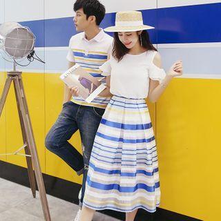 Couple Matching Short-sleeve T-shirt / A-line Skirt