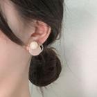 Faux Pearl Disc Dangle Earring 1 Pair - Gold - One Size