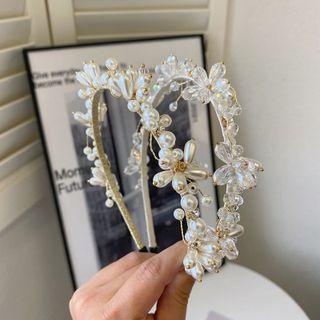 Flower Faux Pearl / Faux Crystal Headband