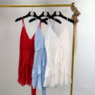 Ruffle Trim Strappy Dress