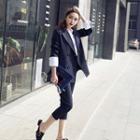 Set: Striped Blazer + Capri Pants