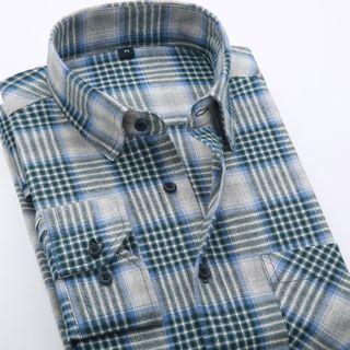 Long-sleeve Plaid / Gingham Twill Shirt