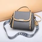Lettering Flap Crossbody Bucket Bag