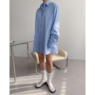 Patch-pocket Mini Shirtdress