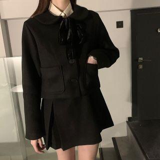 Button Blazer / A-line Skirt