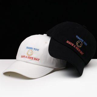Smiley Face Letter Embroidered Baseball Cap
