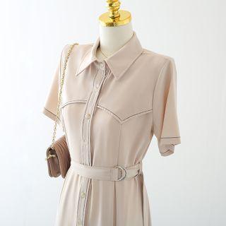 Contrast Trim A-line Shirt Dress (various Designs)
