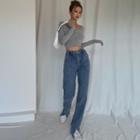 Side-front Straight-cut Jeans