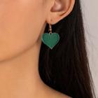 Heart Drop Earring 21894 - 1 Pair - Green - One Size