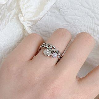Faux Pearl Alloy Star Ring