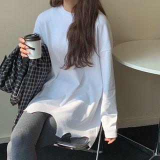 Irregular Long-sleeve Loose-fit T-shirt
