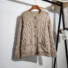Wool Cable-knit Sweater Cardigan