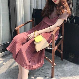 Pleated Strappy Jumper Dress