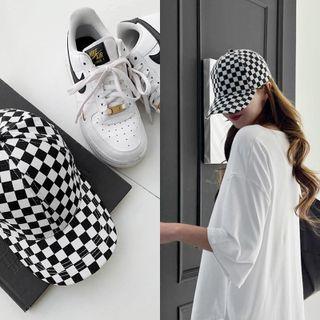 Checked Baseball Cap Black - One Size