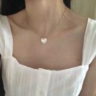 925 Sterling Silver Shell Heart Pendant Necklace
