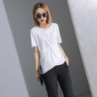 Bamboo-cotton Knotted T-shirt