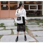 Long-sleeve Pocket-front Asymmetric-button Shirt