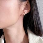 Rhinestone Zigzag Earring 1 Pair - S925 Silver - Earrings - One Size