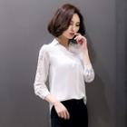 Lace Panel V-neck Blouse