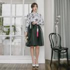 Hanbok Skirt (sheer Chiffon / Midi / Black)