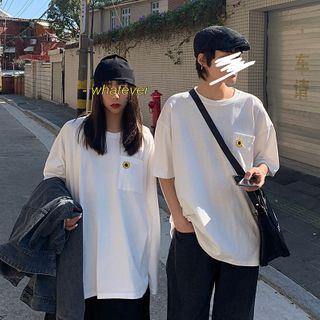 Couple Matching Floral Embroidered T-shirt