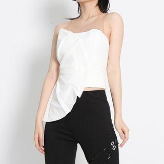 Sleeveless Mesh Panel Asymmetrical Top