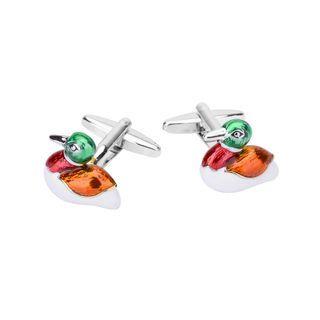 Simple Fashion Color Mandarin Duck Cufflinks Silver - One Size