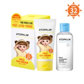 Atopalm - Mild Sun Cream Set: Sun Cream Spf32 Pa+++ 65ml + Mild Cleansing Water 100ml 2pcs