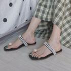 Faux Pearl Toe-ring Slide Sandals