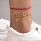 Set Of 4: Star Charm Anklet 21594 - Gold - One Size