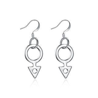 Simple Geometric Earrings Silver - One Size