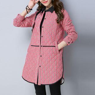 Quilted Gingham Long Shirt