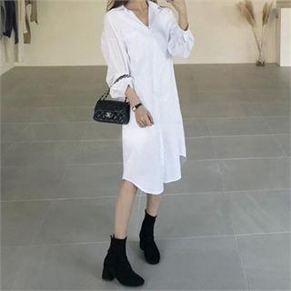 Plain Sheer Cotton Shirtdress