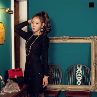 Sequined Knit Dress